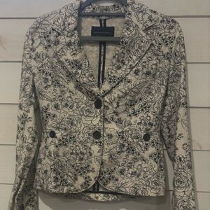 Banana Republic Sz Small Cottagecore Floral Blazer Linen/Cotton Jacket